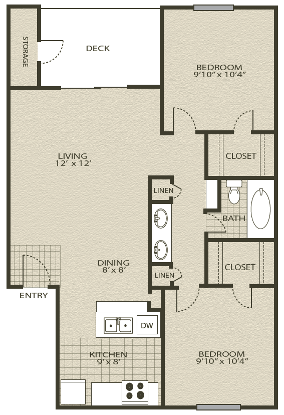 Floor Plan 4 | Grove At Northwest Hills Apartments Austin, Tx